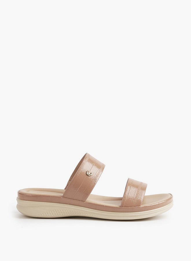 Le Confort Textured Open Toe Slip-On Sandals - Image 1