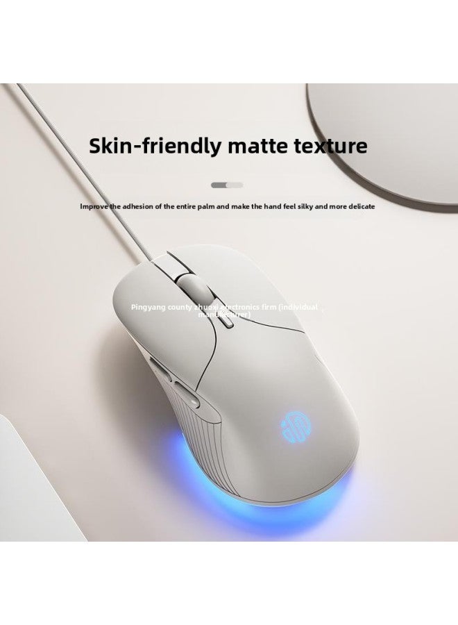 B2 Wired Mouse Mute Silent Office Game E-sports Computer Notebook Ergonomic Machinery-Color:Matt Black 【right Handicraft + on】-Interface:Official Standard - Image 2