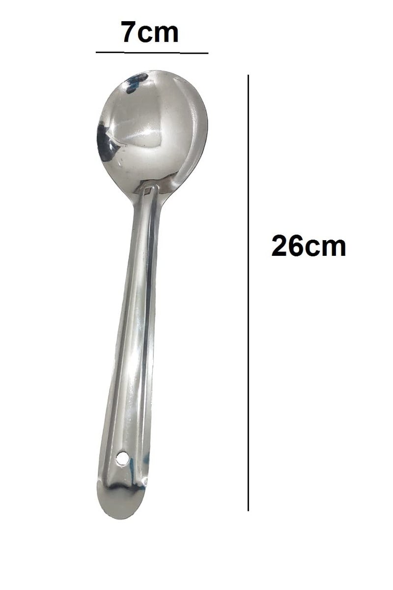 IMREX Stainless Steel Serving Spoon Set for Dining, Cooking Spoon Set for Kitchen, 26 cm Length, Tableware (Set of 3) - Image 3