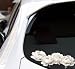 MAKTEM 4 White Peony Flower Car Sticker Floral Car Sticker White for Car Bumper Window Laptop Decorative Floral Decal Waterproof Removable Weatherproof 4PC White - Image 3