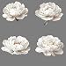MAKTEM 4 White Peony Flower Car Sticker Floral Car Sticker White for Car Bumper Window Laptop Decorative Floral Decal Waterproof Removable Weatherproof 4PC White - Image 2