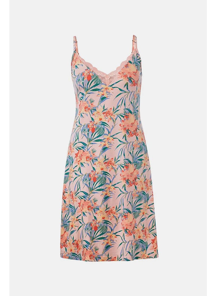 Tchibo - Women Tropical Tank Nightgown, Apricot - Image 1