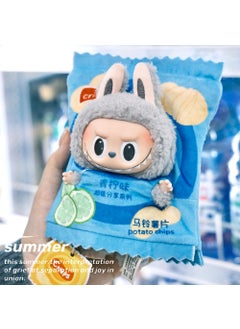 Labubu Toy Blind Box Macaron Outfit 15cm Blue Lime (without baby)