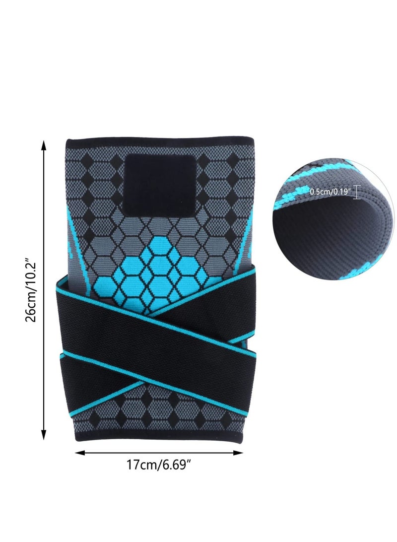 SYOSI 2 Pack Knee Support with Strap Knee Compression Brace for Men Women Knee Sleeve Pain Relief for Meniscus Tear Arthritis Running Basketball - Image 4