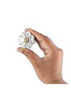 SHRIYAM CRAFT SHRIYAM CRAFT Door Knobs Hand Printed Ceramic Knobs and Pulls Handle Handmade Silver Finish 8 Gold Mix Knobs Pack of 8  - Image 3