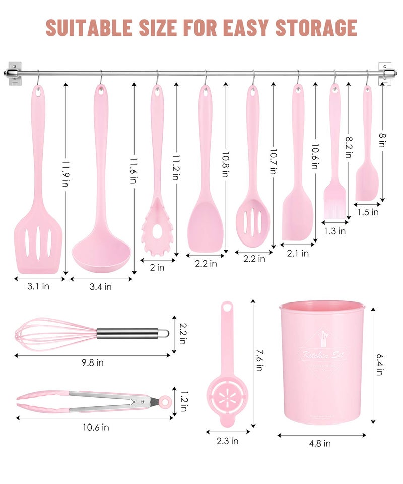 Pranski Kitchen Utensils Set-12 Pieces Silicone Cooking Utensils Set (Dishwasher Safe) 392Â°F Heat Resistant Spatula Set, Nonstick Cookware - Image 2