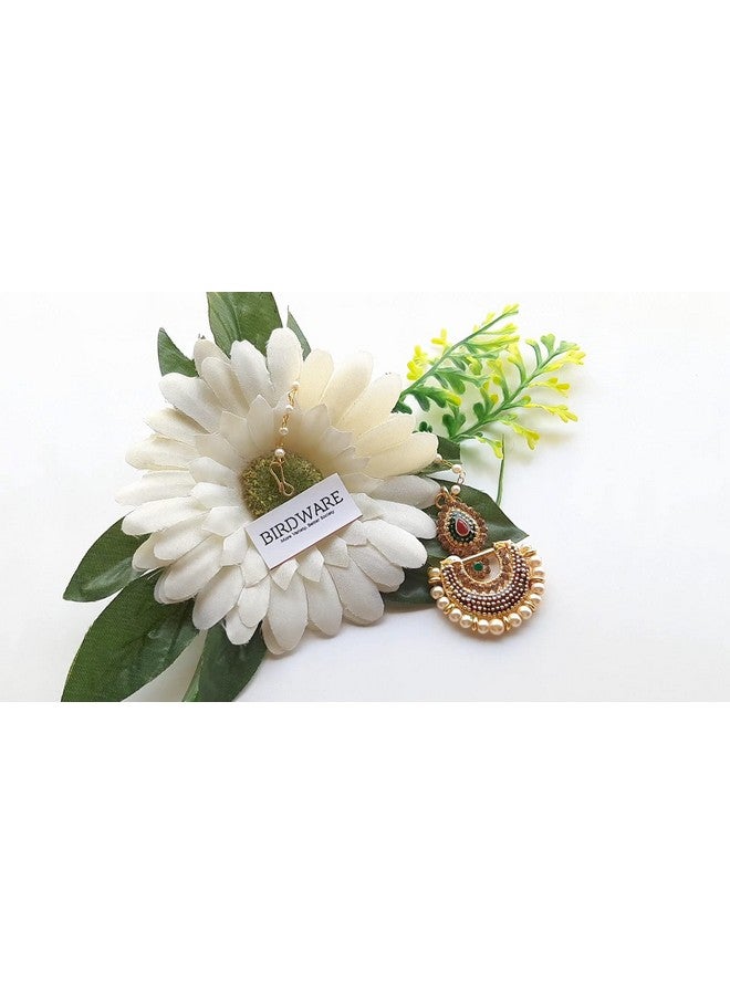BIRDWARE Stylish Fancy Jewellery & Traditional Handcrafted Oxidised Alloy Maang Tikka - Image 3