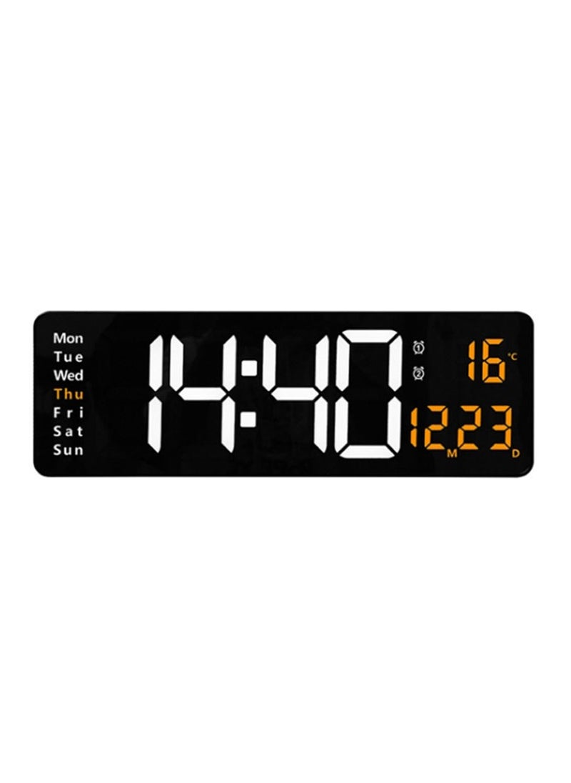 Crony CRONY 6626 Electronic Clock Living Room Wall-Mounted Large Screen Display LED Digital Clock-White+Orange  - Image 1