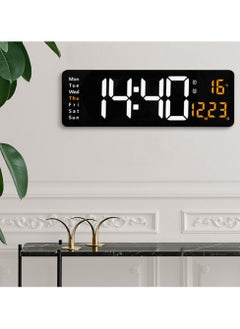 Crony CRONY 6626 Electronic Clock Living Room Wall-Mounted Large Screen Display LED Digital Clock-White+Orange  - Image 4