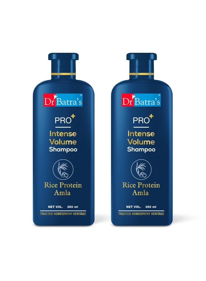 Dr Batra's Dr. Batra's Shampoo Pro+ Intense Volume Shampoo with Rice Protein & Amla – Strengthens Hair & Adds Natural Volume | For Fuller, Thicker & Healthier Hair | Gentle Daily Hair Cleanser | 350 ml ( Pack of 2 ) - Image 1