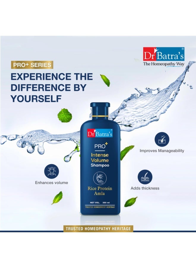 Dr Batra's Dr. Batra's Shampoo Pro+ Intense Volume Shampoo with Rice Protein & Amla – Strengthens Hair & Adds Natural Volume | For Fuller, Thicker & Healthier Hair | Gentle Daily Hair Cleanser | 350 ml ( Pack of 2 ) - Image 3