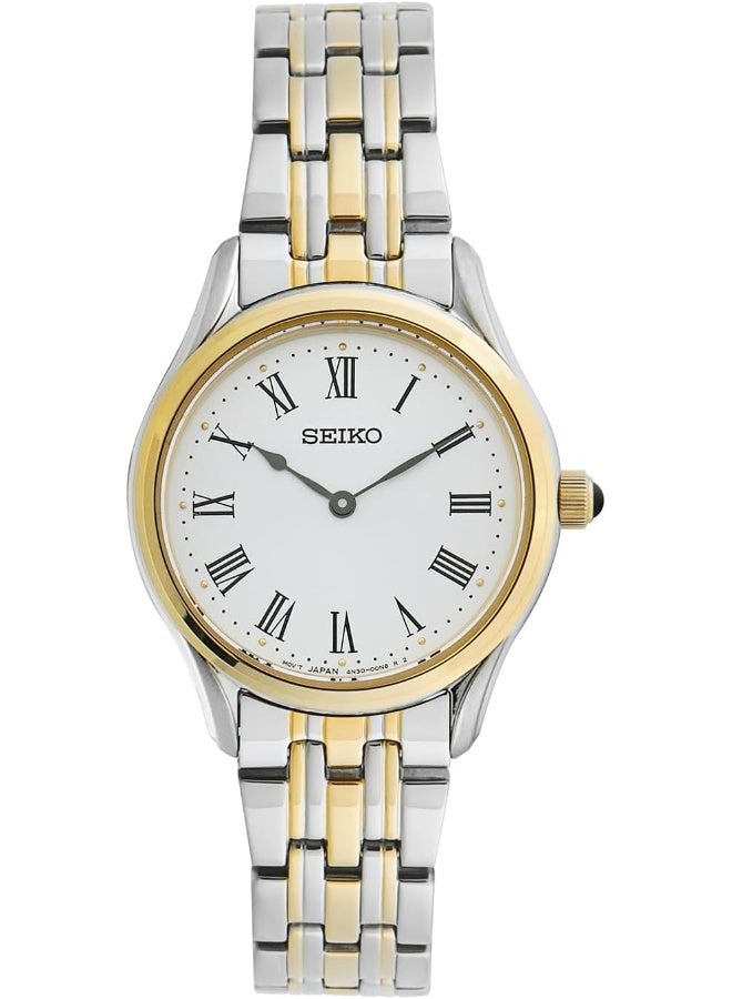 Seiko ساعة سيكو النسائية التناظرية الكوارتز SWR070P1، فضي-ذهبي، سوار - Image 1