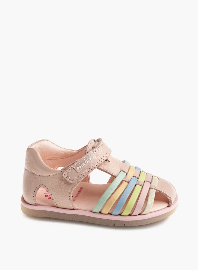 Pablosky Girls' Sandals with Hook and Loop Closure - 054970