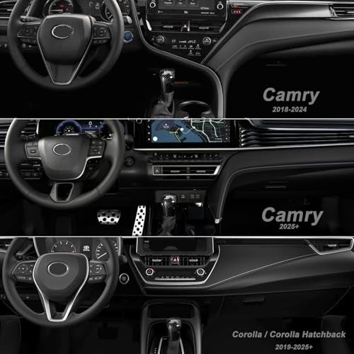 CKE Compatible with Toyota Camry 2025 2024 2023 2022 2021 2020 2019 2018 for Corolla Cross Avalon Accessories Car Gear Shift Knob Cover Trim Protector Cap -Carbon Fiber Style - Image 2