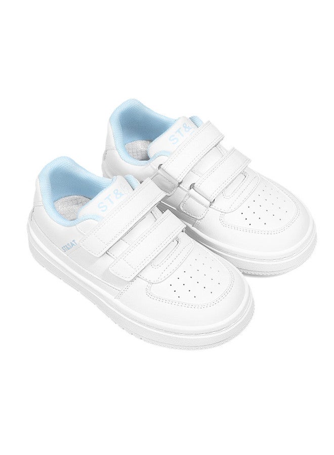 St&sat Children's White Shoes Campus Spring And Autumn Style Boys And Girls Board Shoes Sports Casual Shoes - Wind Purple - Image 4
