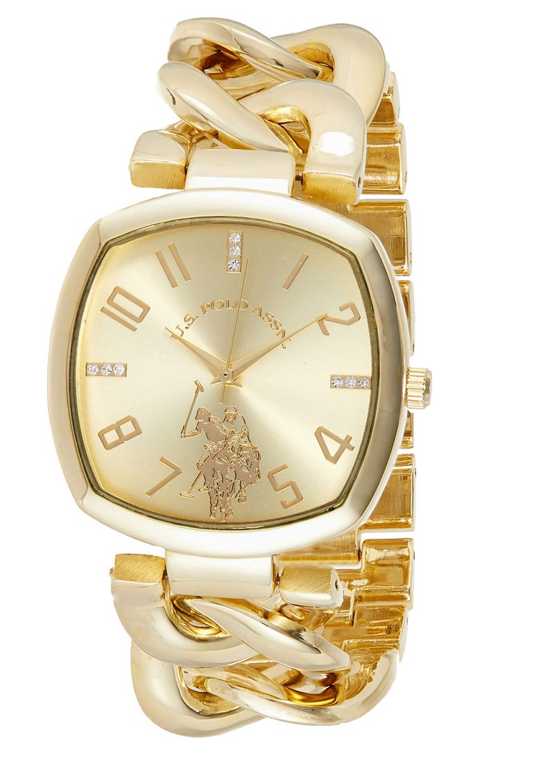 U.S. Polo Assn. U.S. POLO ASSN. Women's Quartz Watch, Analog Display and Gold Plated Strap USC40250  - Image 2