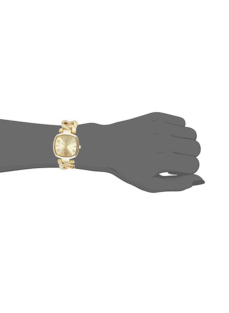U.S. Polo Assn. U.S. POLO ASSN. Women's Quartz Watch, Analog Display and Gold Plated Strap USC40250  - Image 4