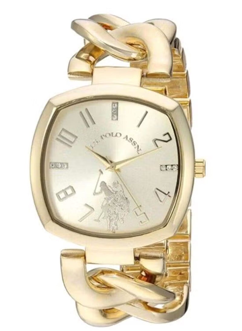 U.S. Polo Assn. U.S. POLO ASSN. Women's Quartz Watch, Analog Display and Gold Plated Strap USC40250  - Image 1