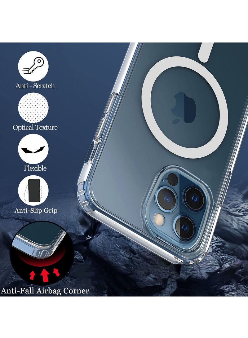 جوميلا غطاء مغناطيسي شفاف لهاتف iPhone 13 Pro Max، متوافق مع MagSafe، غطاء خلفي صلب شفاف للغاية بإطار سيليكون مقاوم للصدمات، غطاء شفاف رفيع لهاتف Apple iPhone 13 Pro Max - Image 4