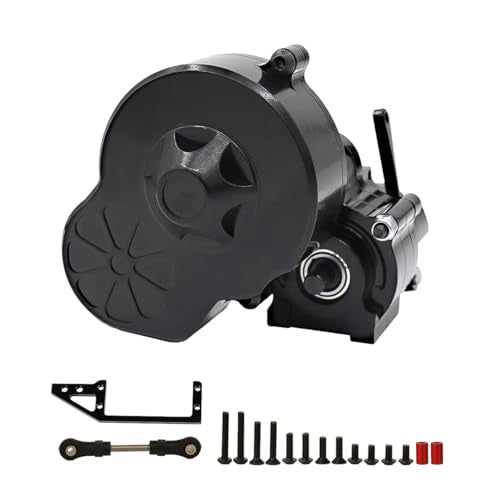 FACCNOY Metal Complete Transmission Cutoff Gearbox with Dig Gear for 110 Axial SCX10 AX10 Wraith RC Crawler Car Black - Image 1
