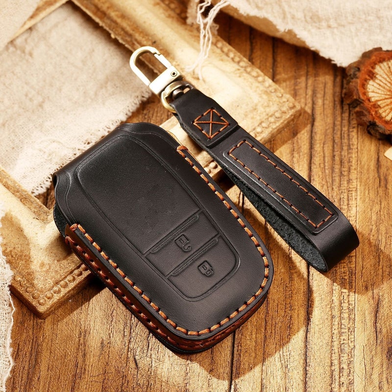 Handmade Genuine Leather Key Case for Toyota Camry Highlander RAV4 Crown Avalon Wildlander - 26 Models  Compatible