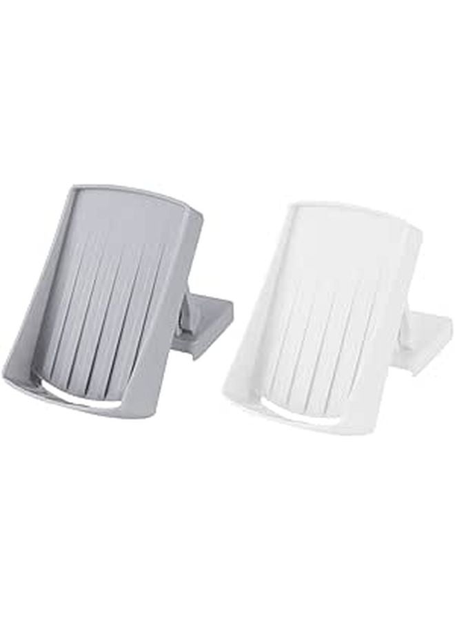 2Pcs Adjustable Wall Mounted Soap Holder with Draining Bottom No Drill Soap Box for Bathroom - Image 1
