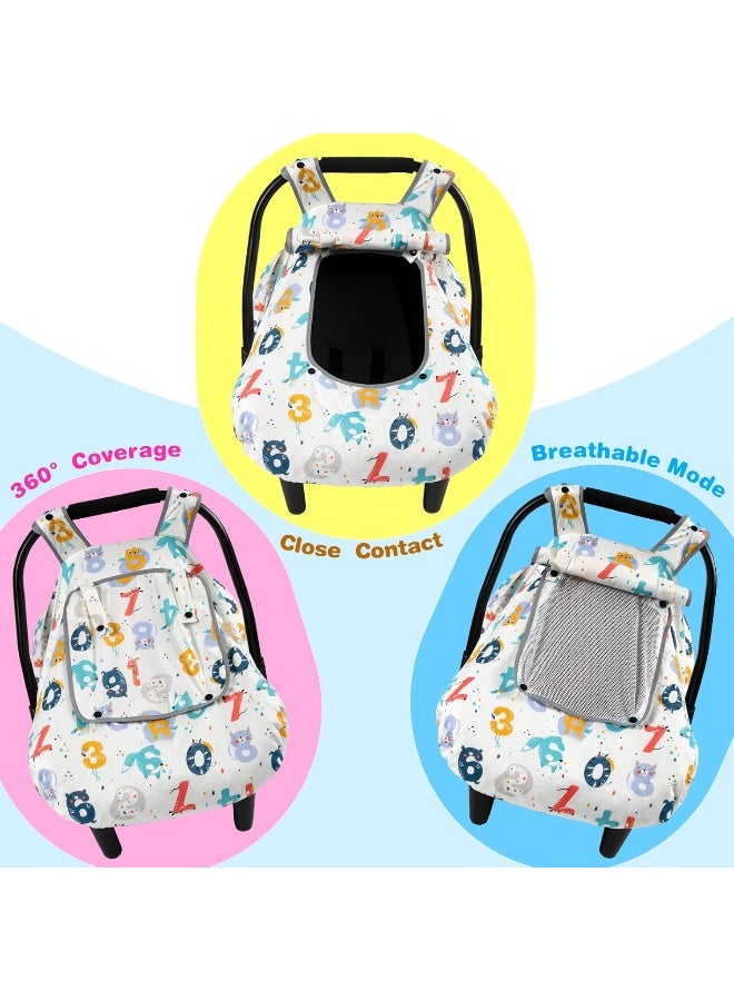 SMTTW Baby Car Seat Covers, Infant Car Canopy for Spring Summer Autumn Winter, Universal Fit, Snug Warm Breathable, Car Seat Canopy for Boys Girls - Image 2