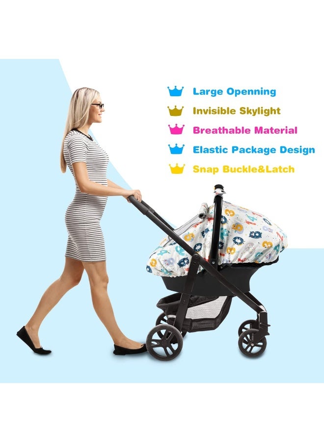 SMTTW Baby Car Seat Covers, Infant Car Canopy for Spring Summer Autumn Winter, Universal Fit, Snug Warm Breathable, Car Seat Canopy for Boys Girls - Image 5