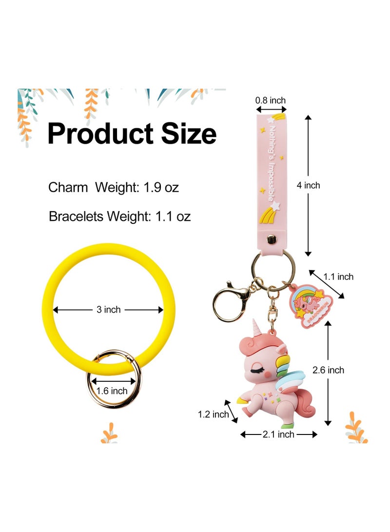 Cute Keychain Gift - Unicorn Keychain Kawaii Accessories Key Chain Backpack Charms Car Keys Keychain for Kids Girls - Image 3