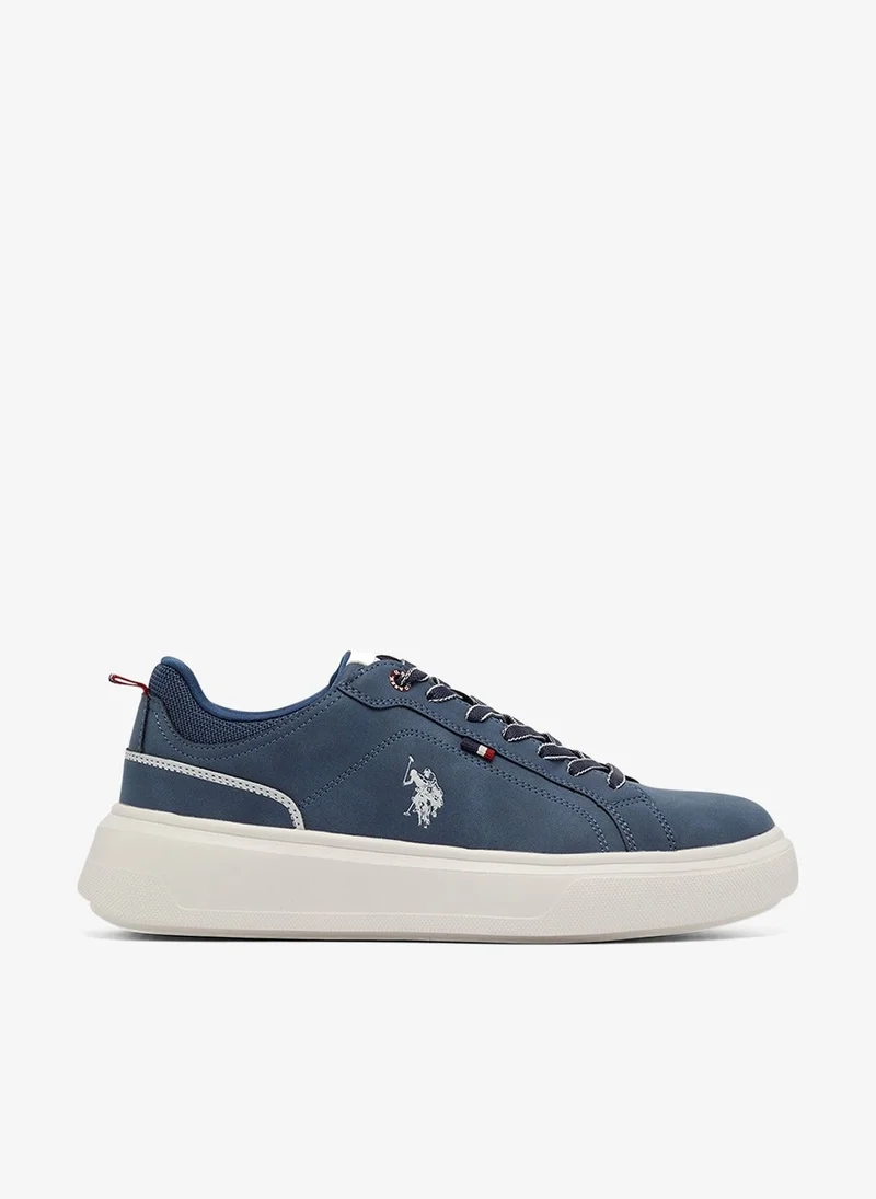 Men's Navy Low-Top Sneakers - Fashionable Lace-Up Style Shoes