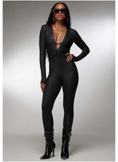 Plunging V-Neck Metal Trim Detail Catsuit - pzsku/ZA9EE4283FAE0CD481832Z/45/_/1728823525/70835fa8-b146-465c-a3b0-f4a80be35031