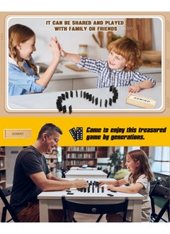 ShebSheb Portable Mini Wooden Dominoes Set,Classic Double Six Dominoes Game with Wood Case  - Image 3
