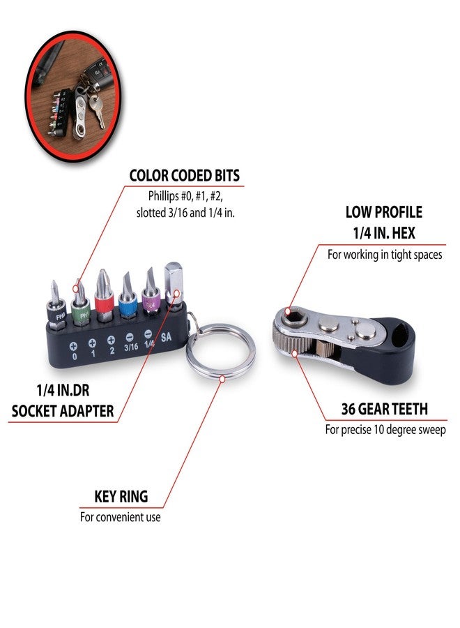 بيرفورمانس تول طقم أدوات الأداء، ٧ قطع، بتات سقاطة صغيرة ١/٤ بوصة - W490 - Image 2