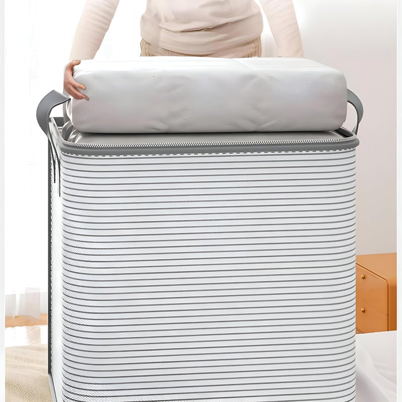 Under Bed Storage - Foldable Large Capacity Bags with Zipper Closure & Reinforced Handles for Blankets, Bedding, and Seasonal Clothing Organization, Durable & Space-Saving (1pc) - Image 3