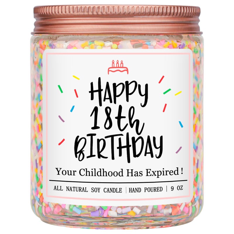 Homsolver 18th Birthday Gifts for Girls Boys, Vanilla Scent Ideas 18th Birthday Candles for Sister, Daughter, Best Friends, Handmade Aromatherapy with 50+ Hour Burn Time, Funny Birthday Decorations - Image 1
