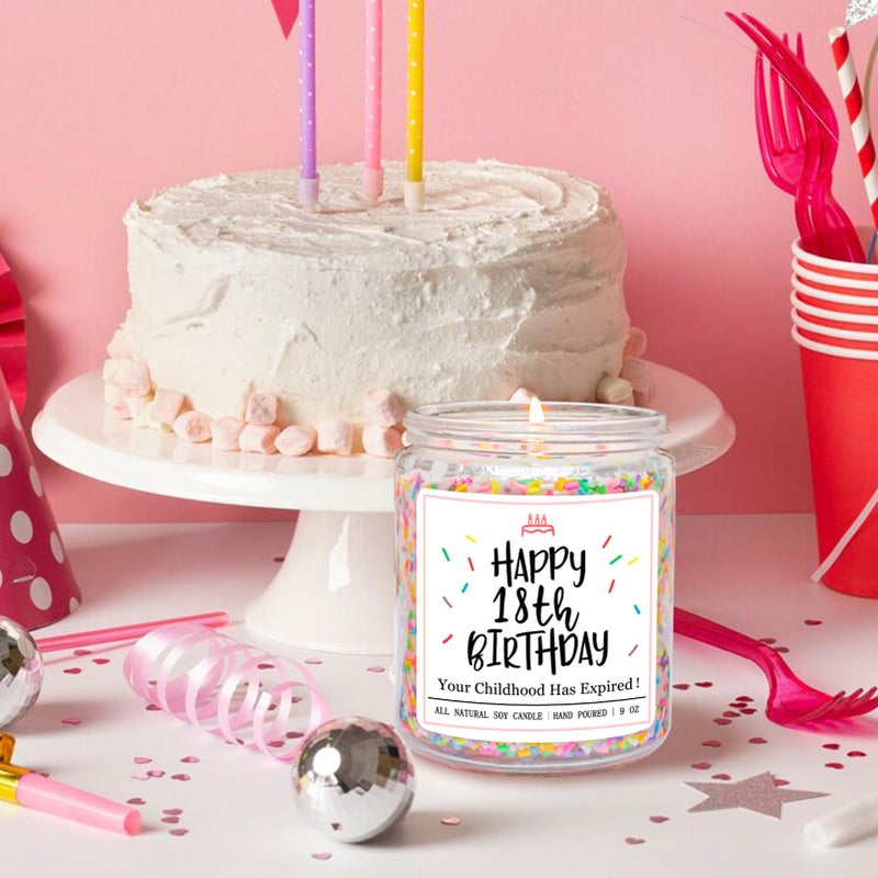 Homsolver 18th Birthday Gifts for Girls Boys, Vanilla Scent Ideas 18th Birthday Candles for Sister, Daughter, Best Friends, Handmade Aromatherapy with 50+ Hour Burn Time, Funny Birthday Decorations - Image 4