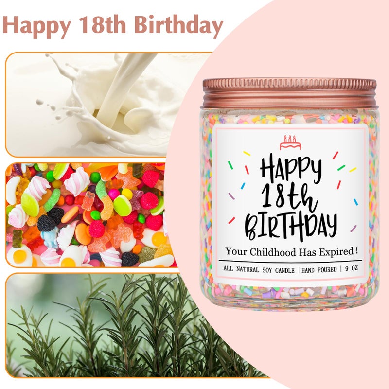 Homsolver 18th Birthday Gifts for Girls Boys, Vanilla Scent Ideas 18th Birthday Candles for Sister, Daughter, Best Friends, Handmade Aromatherapy with 50+ Hour Burn Time, Funny Birthday Decorations - Image 2
