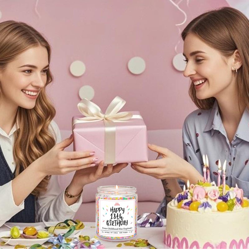 Homsolver 18th Birthday Gifts for Girls Boys, Vanilla Scent Ideas 18th Birthday Candles for Sister, Daughter, Best Friends, Handmade Aromatherapy with 50+ Hour Burn Time, Funny Birthday Decorations - Image 3