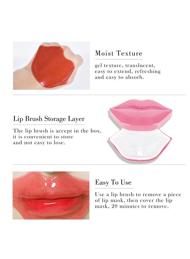 FREEORR 20Pcs Moisturizing Lip Mask, Lip Masks Overnight Rich with Moisture Essence, Lip Gel Treatment Lip Masks for Dry Lips Smooth& Plump Chapped Lip Collagen Overnight Lip Care Pads Patches（Pink）  - Image 5