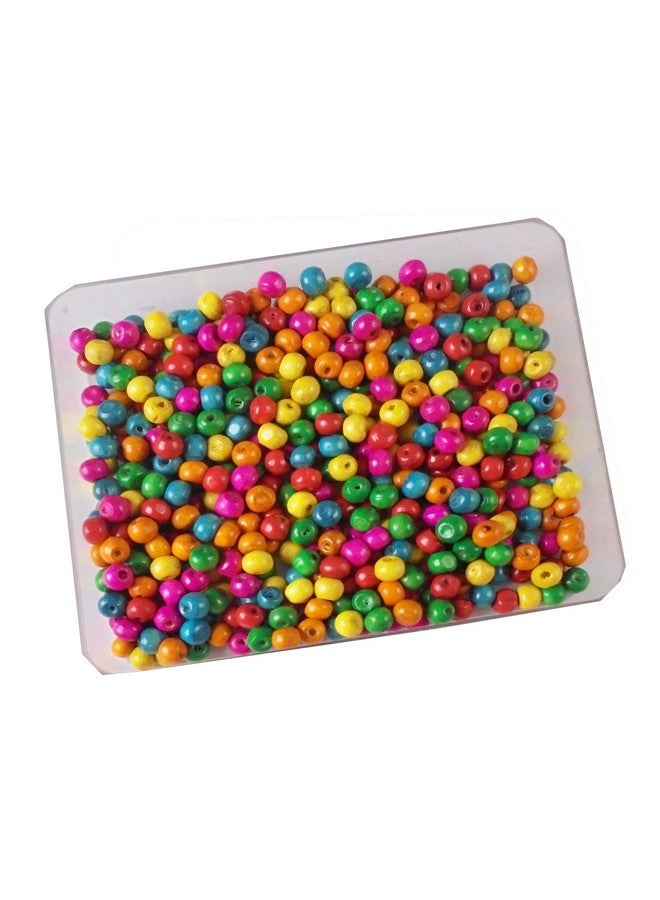 إيشوبي مجموعة خرز خشبي متعدد الألوان 100 جرام 6 مم من eshoppee لصنع المجوهرات، مواد فنية وحرفية لصنع القلائد والأساور والأقراط، مجموعة أدوات يدوية - Image 1