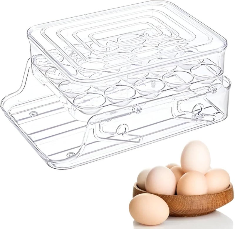 حامل تخزين البيض - منظم تخزين ذو سعة عالية لتنظيم البيض بطريقة آمنة ومنظمة في تخزين الطعام (اللون 1)