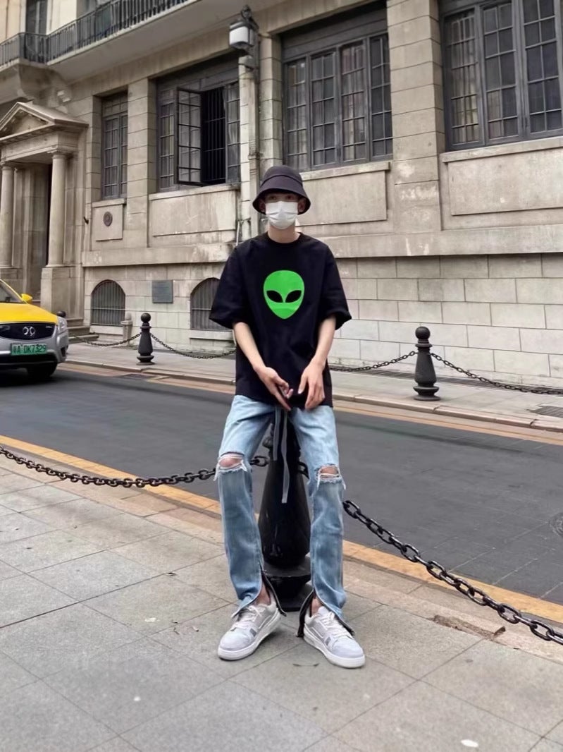 Summer Style Hong Kong Style Loose Short-Sleeved T-Shirt Printed Casual Loose Trendy T-Shirt - Image 2