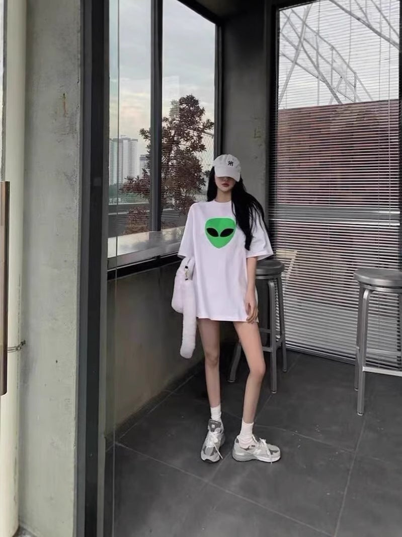 Summer Style Hong Kong Style Loose Short-Sleeved T-Shirt Printed Casual Loose Trendy T-Shirt - Image 5