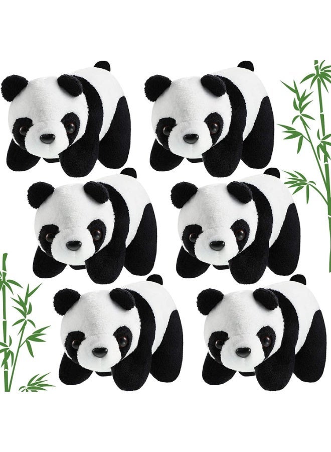 6 أجهزة كمبيوتر شخصية ميني باندا بلوش لعبة، 4 بوصة ممشوة باندا لينة دمية باندا الصغيرة، باندا بلوش معلق قلادة الزينة، ناعم الشعور، ل ديي سلاسل المفاتيح عيد الميلاد ديكورات الحزب فضل - Image 1