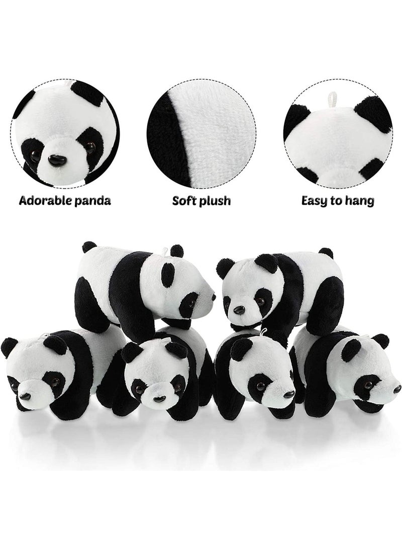 6 أجهزة كمبيوتر شخصية ميني باندا بلوش لعبة، 4 بوصة ممشوة باندا لينة دمية باندا الصغيرة، باندا بلوش معلق قلادة الزينة، ناعم الشعور، ل ديي سلاسل المفاتيح عيد الميلاد ديكورات الحزب فضل - Image 4