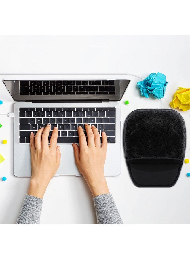 Marspark 2 Pieces Heated Mouse Pad Hand Warmer Usb Heated Mousepad Plush Heated Mouse Pad Removable Hand Warming Mouse Pad For Men And Women Office Home Computer Laptop (Black) - Image 4