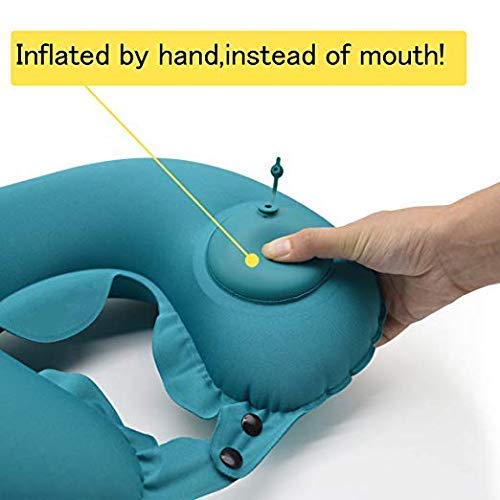 MSA MSA Portable Push Type Automatic Inflatable UShaped Pillow Neck Rest Travel Press Button Neck Pillow for Outdoor Travelling Multicolour  - Image 3