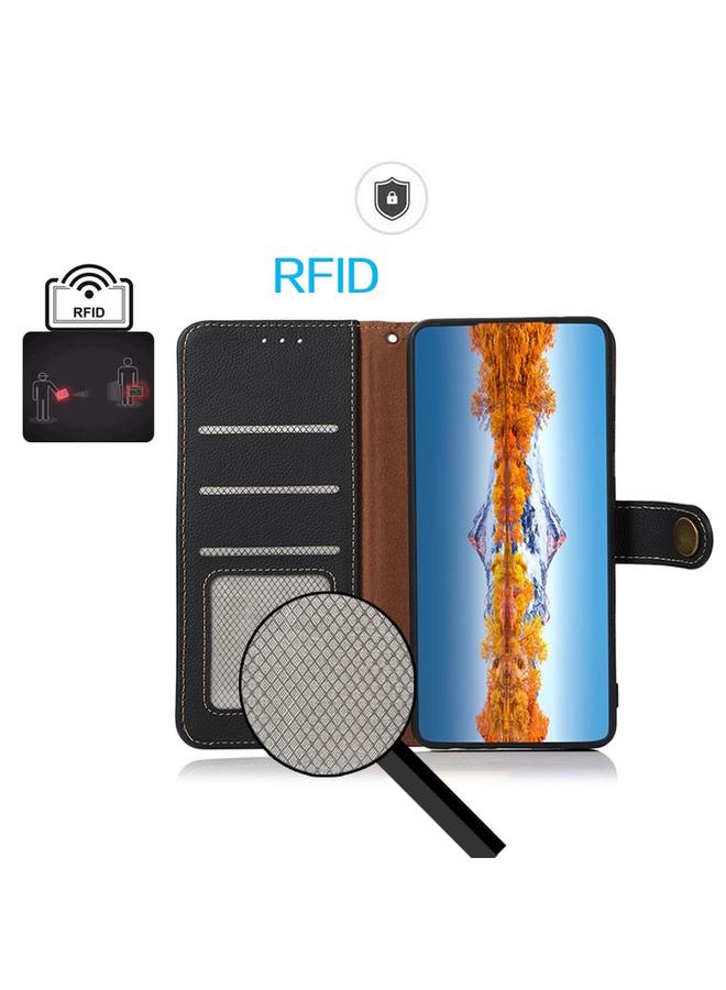 S-TOP Case For Samsung Galaxy S24+ KHAZNEH Custer Genuine Leather RFID Phone Case - Image 4