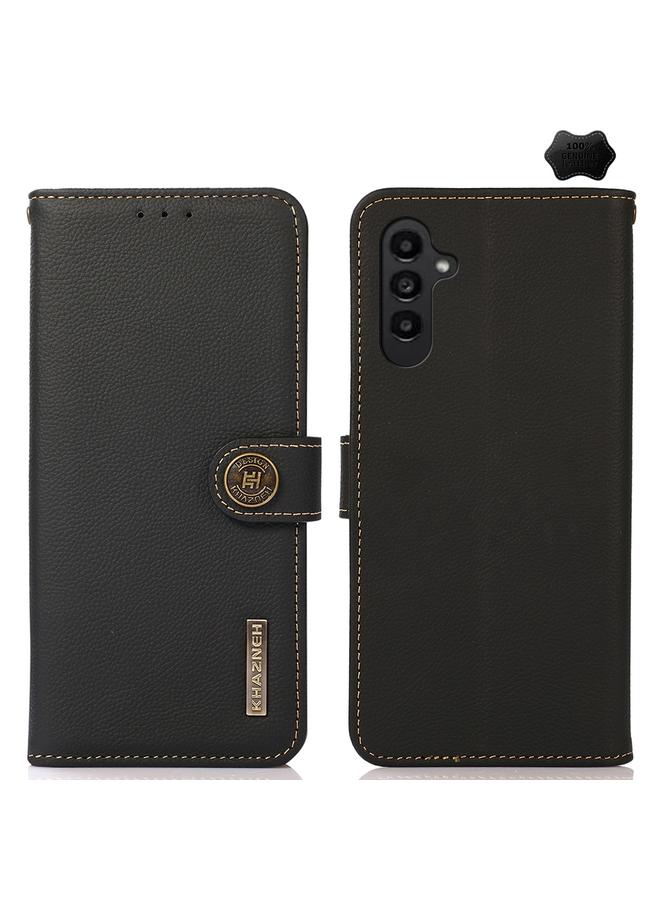 S-TOP Case For Samsung Galaxy S24+ KHAZNEH Custer Genuine Leather RFID Phone Case - Image 1