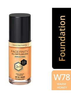 Max Factor Facefinity All Day Flawless Foundation - W78 Warm Honey  - Image 2